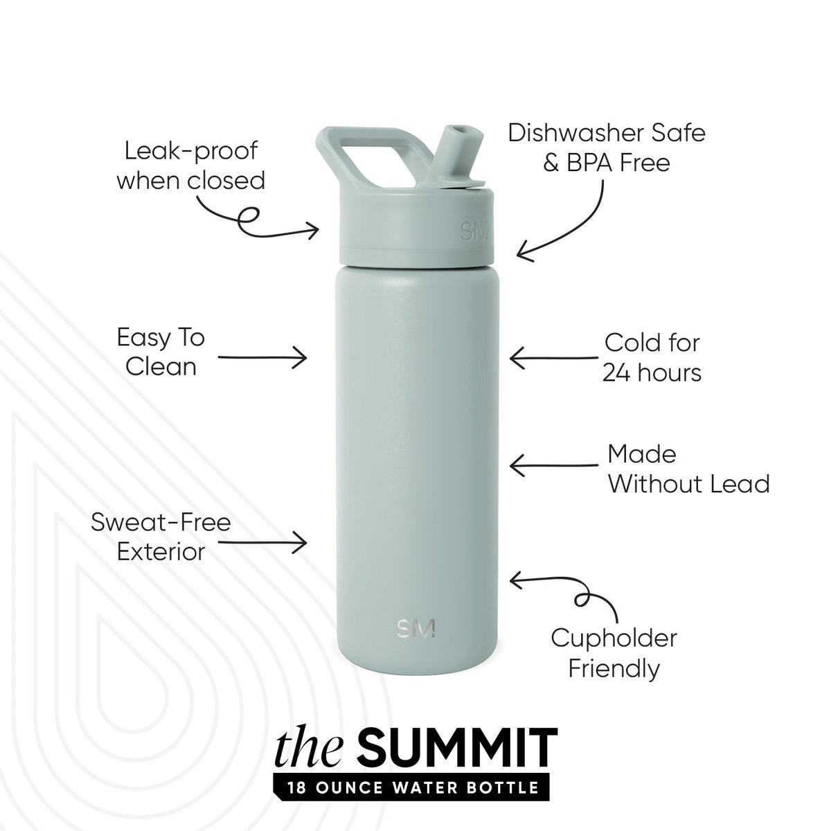 Summit Kids Water Bottle with Straw Lid